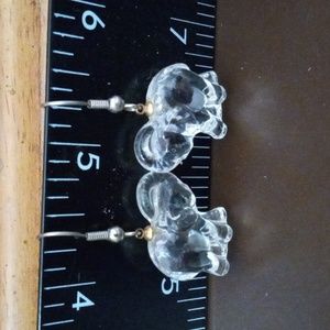 Glass elephant earrings